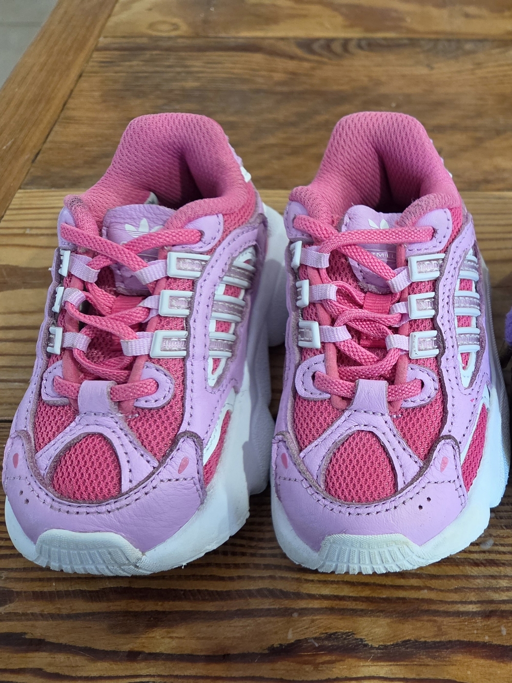 adidas Baby Size 6 Pink and White Athletic Sneakers